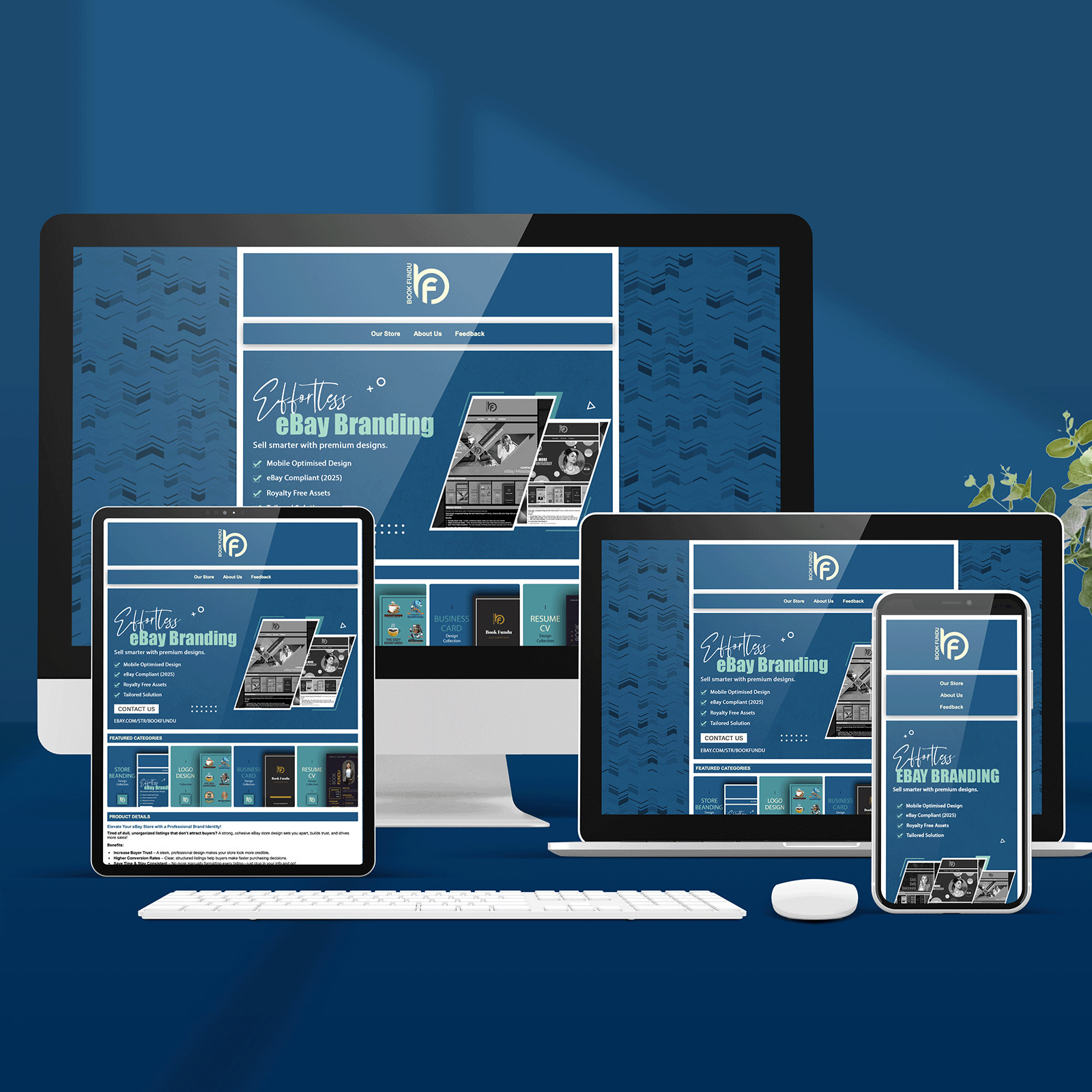 Custom eBay Store Design, HTML Listing Template & Logo Package – Responsive 2025