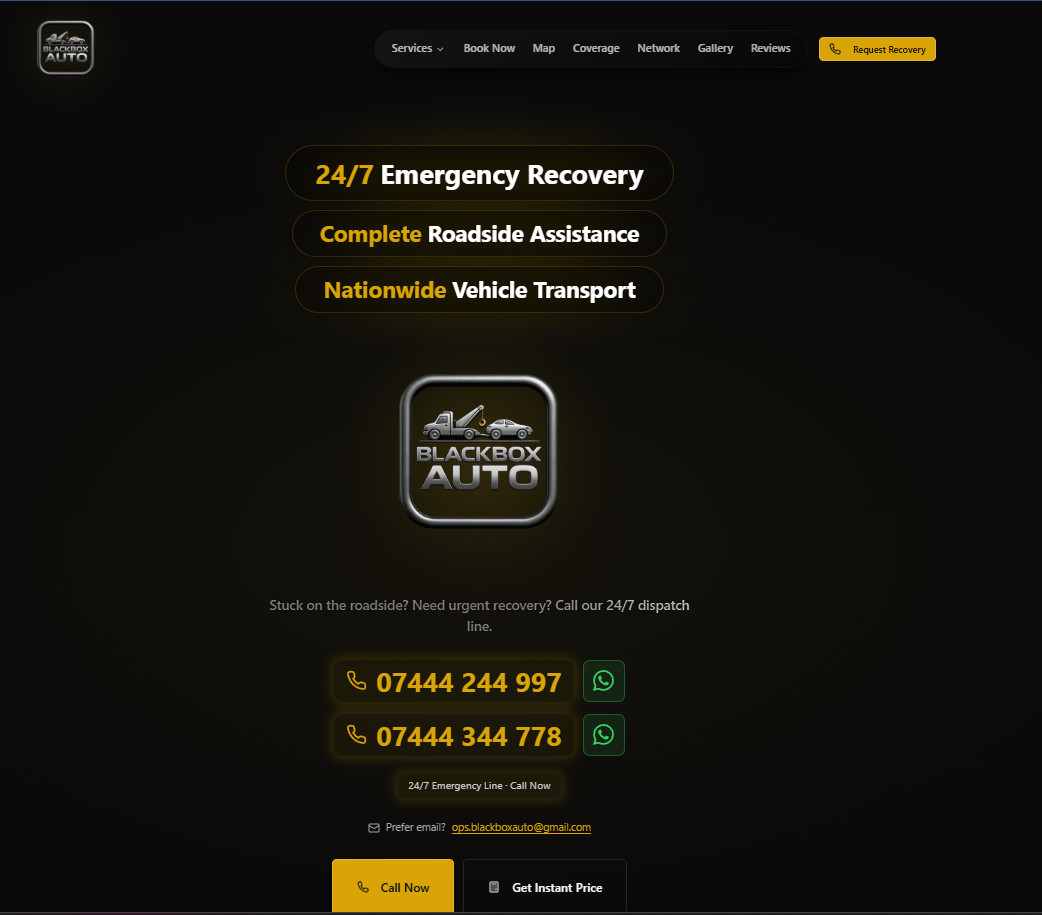 Turnkey UK Vehicle Recovery & Transport Business: BlackBox Auto blackboxauto.uk