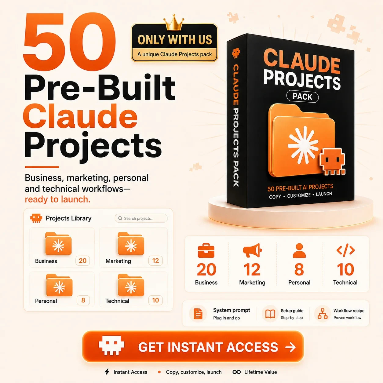 Ultimate Claude Bundle | 2000+ Claude Skills, 107 Agents, 50 Projects, Claude