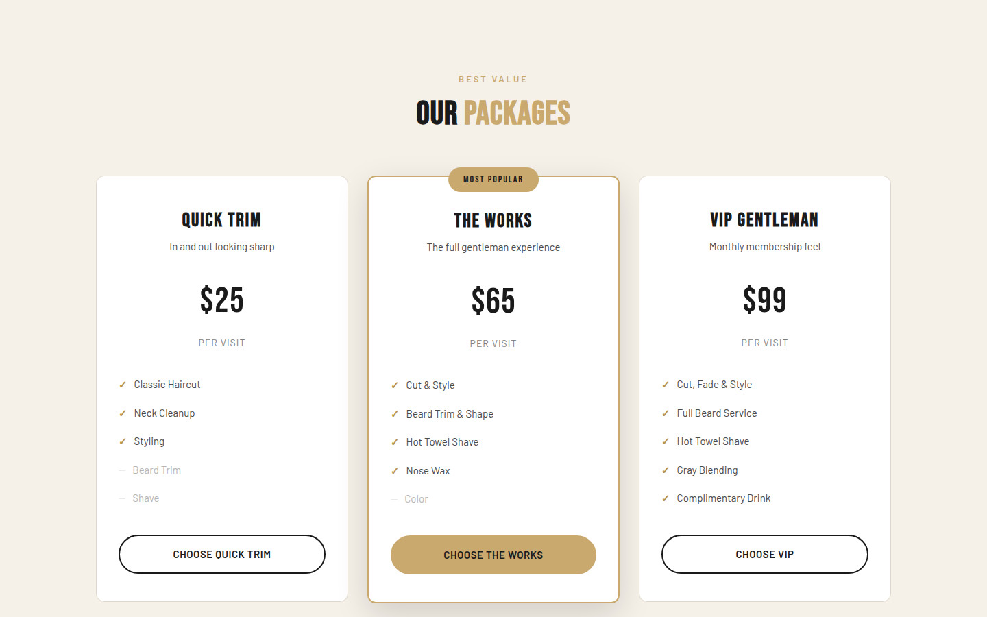 Barbershop Website Template – Professional HTML Landing Page – Dark – Responsive