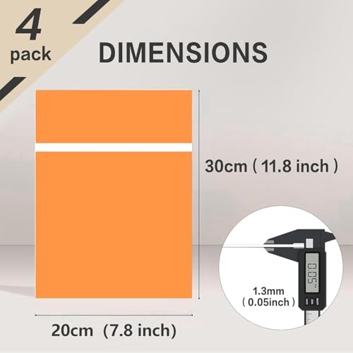 4PCS Laser Engraving ABS Plastic Sheets 12×8 Orange/White Engravable Blanks DIY