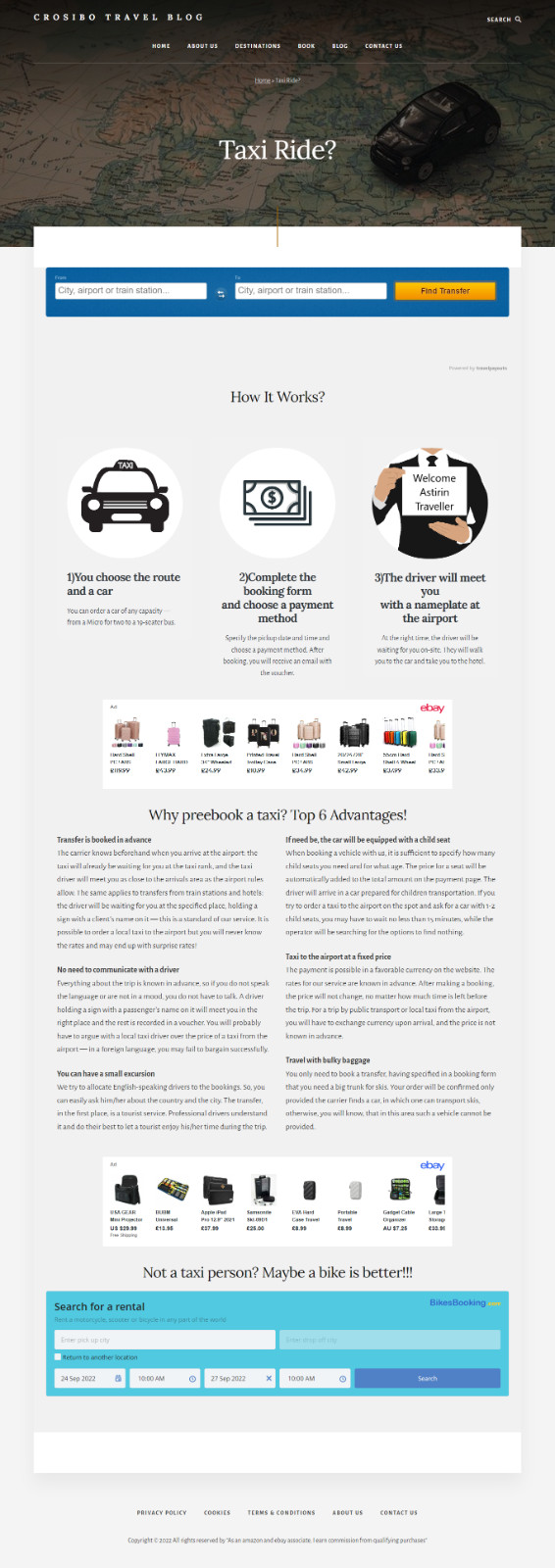 Special offer!-Ready Travel Website – Affiliate System- Ebay Partner & Affiliate