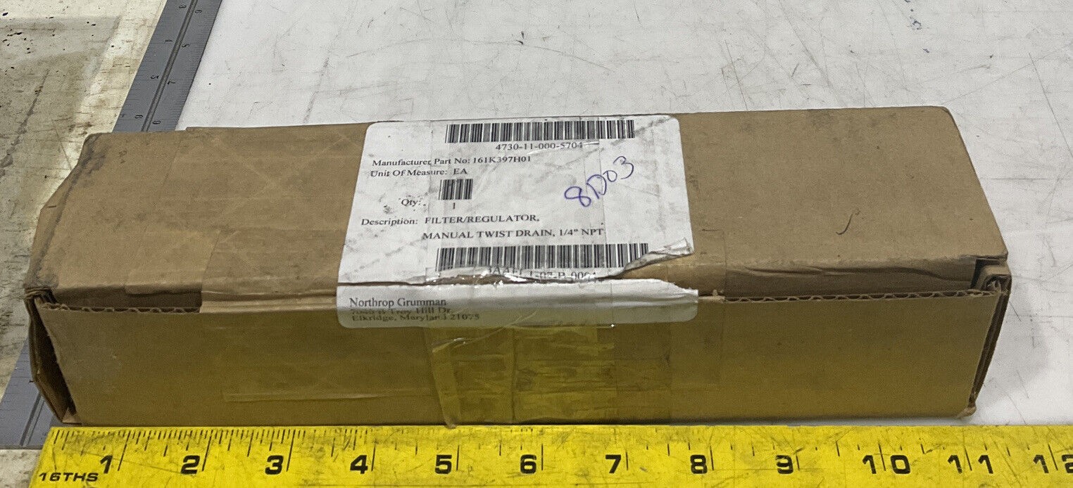 PARKER WATTS B75-02WJC 250PSI 125F MANUAL TWIST DRAIN 1/4” NPT FILTER REGULATOR