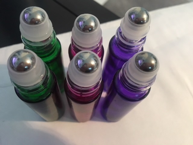 60 colored Essential Oils Perfume Glass Bottles Roller Ball 10ml Stainless steel