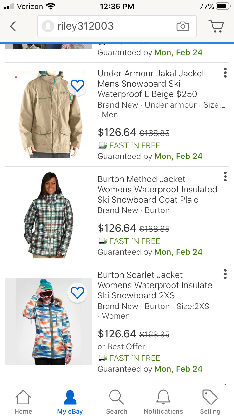 eBay Business Resale Store Inventory Wholesale Ski Snowboard Clothing